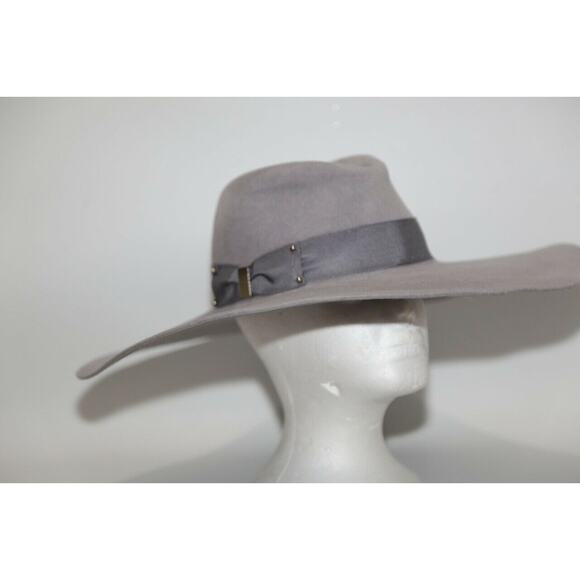 Eugenia Kim Gray Fedora Hat L Wide Brim Rabbit Hair Felt Women’s Designer Chic main image 4